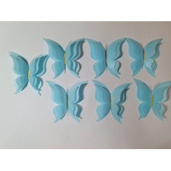 Вафельні метелики фігурні для декору 7 шт блакитні